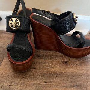 Tory Burch Leather Wedges